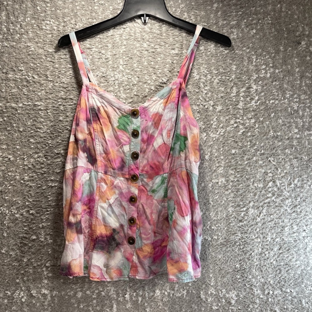 Torrid Women's Cami Smoked Top Sz 00, M, L Tie Dye Bohemian Beach Colorful Rayon